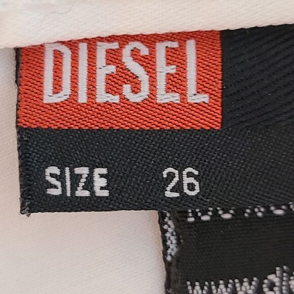 Diesel Womens White Ankle Cotton Low Rise Exposed Seam Pants Size 26 - Picture 10 of 13